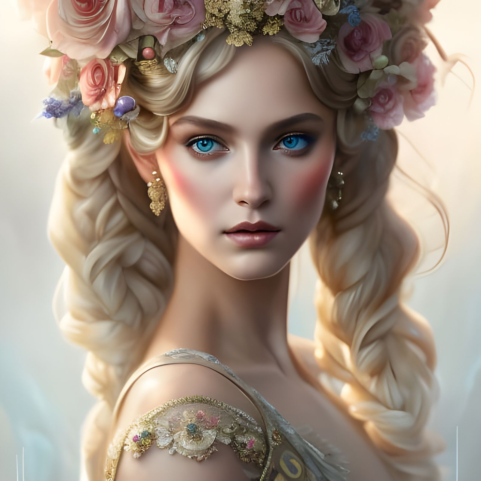 Slavic Goddess of Spring: Hyperdetailed Digital Art