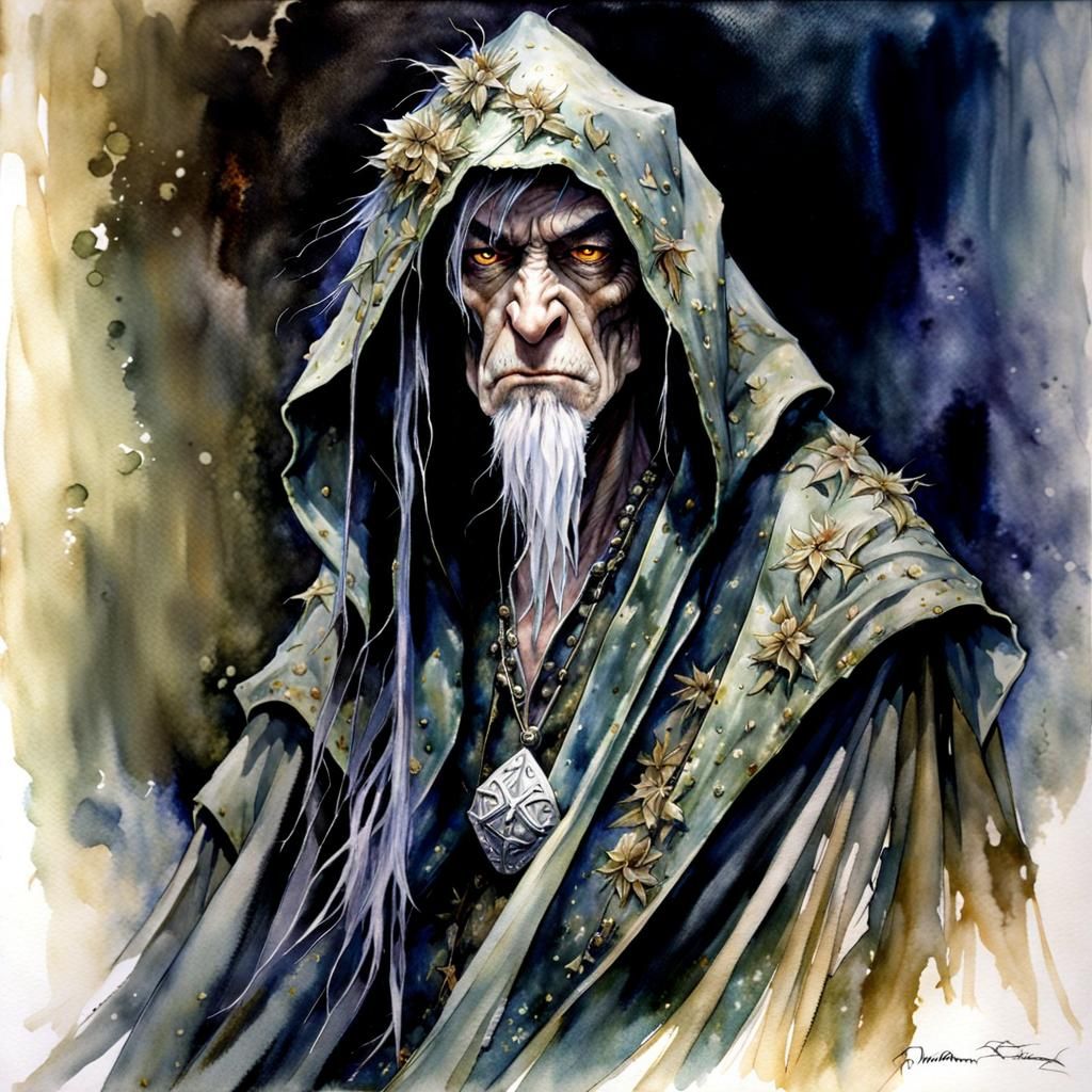 Fantasy Portrait of a Fanatical Figure in Dark Forest