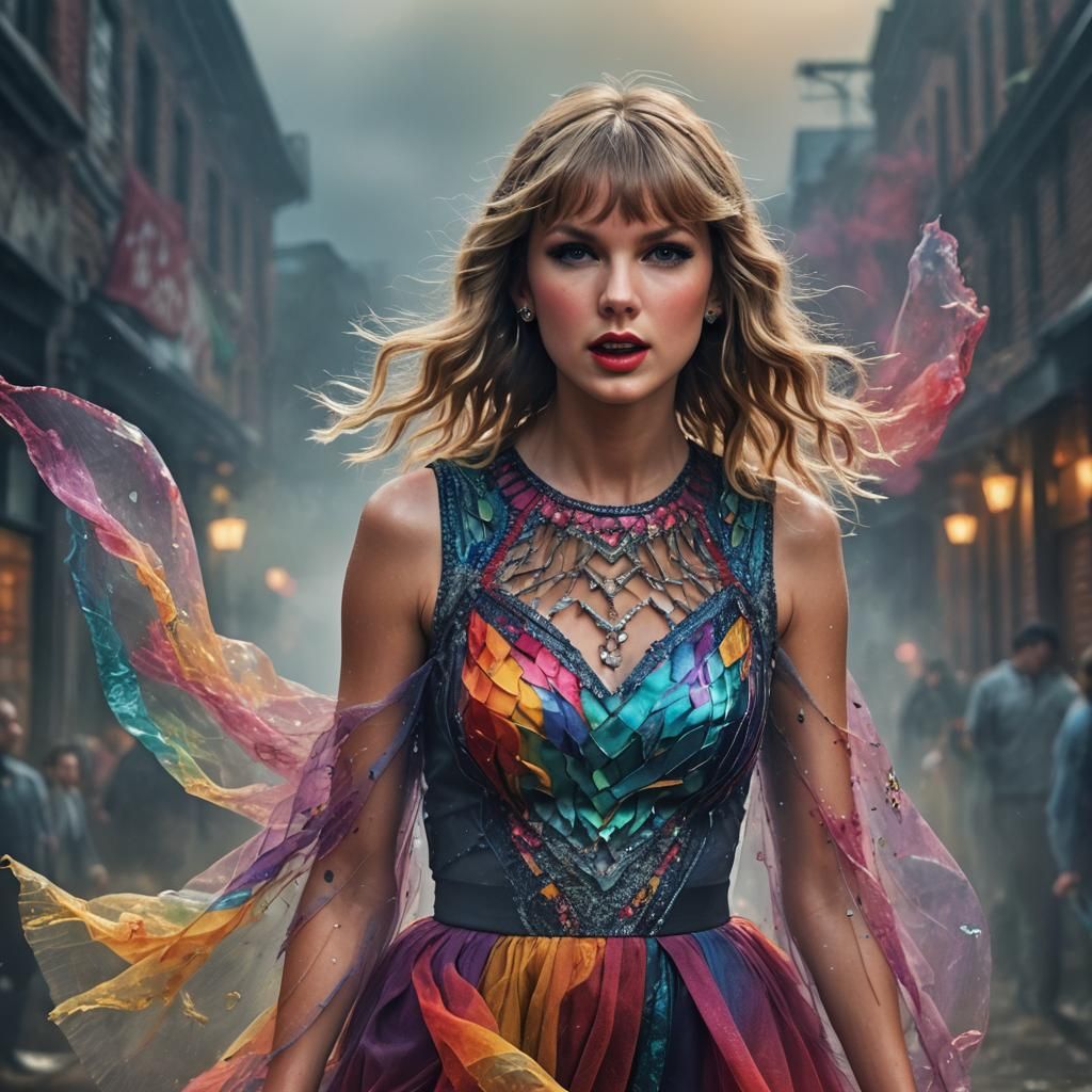 Taylor Swift in Atmospheric, Hyperrealistic Digital Art