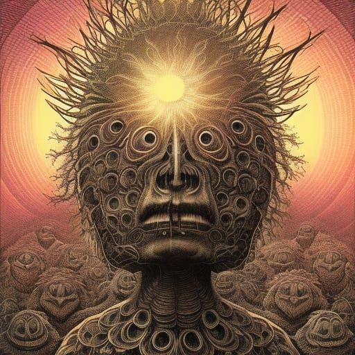 Lovecraftian Urchin Lynx in Digital Illustration