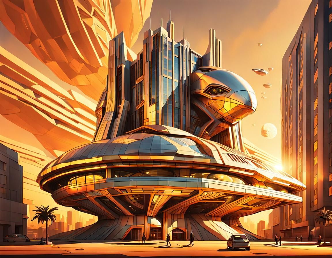 Art Deco Architecture of a giant structure that looks just l...