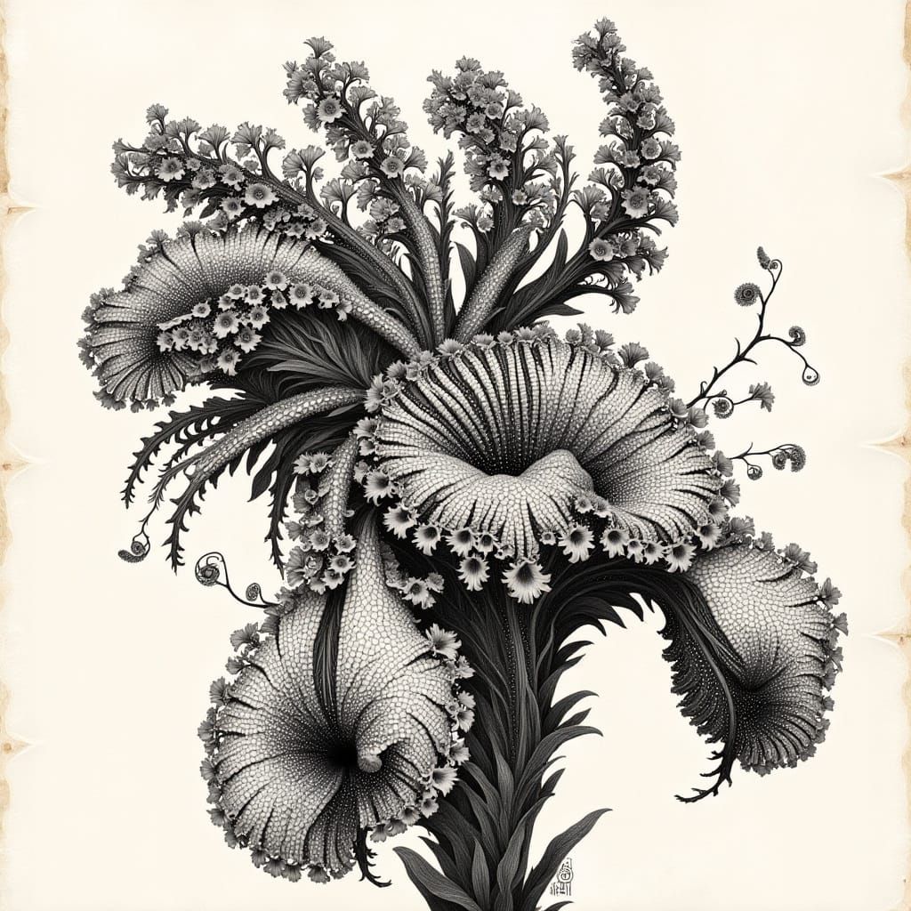 Acanthus Plant in Style of Blossfeldt and Haeckel
