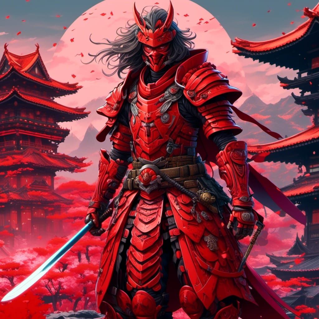 Futuristic Samurai Warrior with Plasma Katana