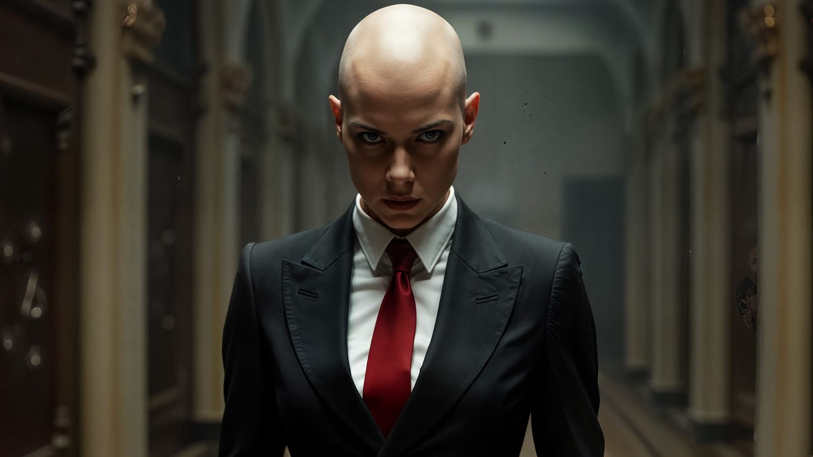 Emma Corrin as Agent 47 in Digital Painting