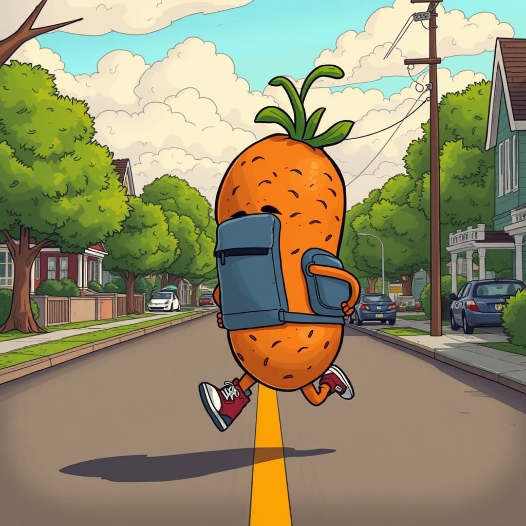 Anthropomorphic Sweet Potato's Supermarket Run