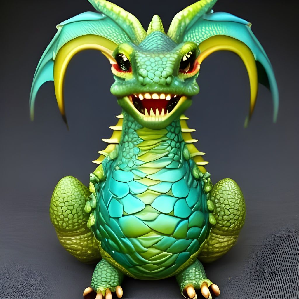 Radiant Baby Dragon Hatching, 3D Render