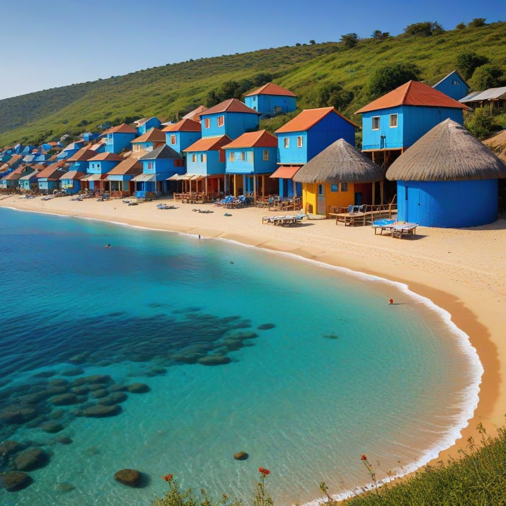 Abstract Cubist Panorama of Mussulo Peninsula, Angola