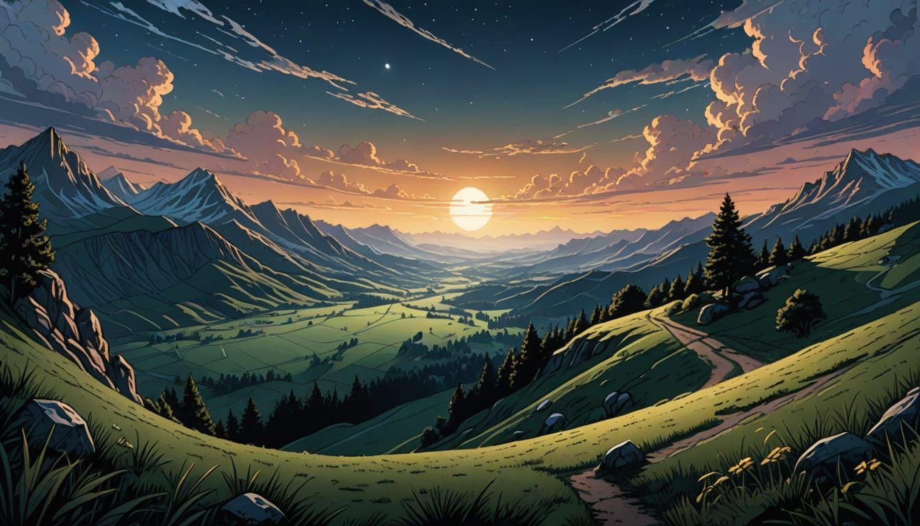 Cyberpunk Nightscapes in a Detailed Digital Art Style