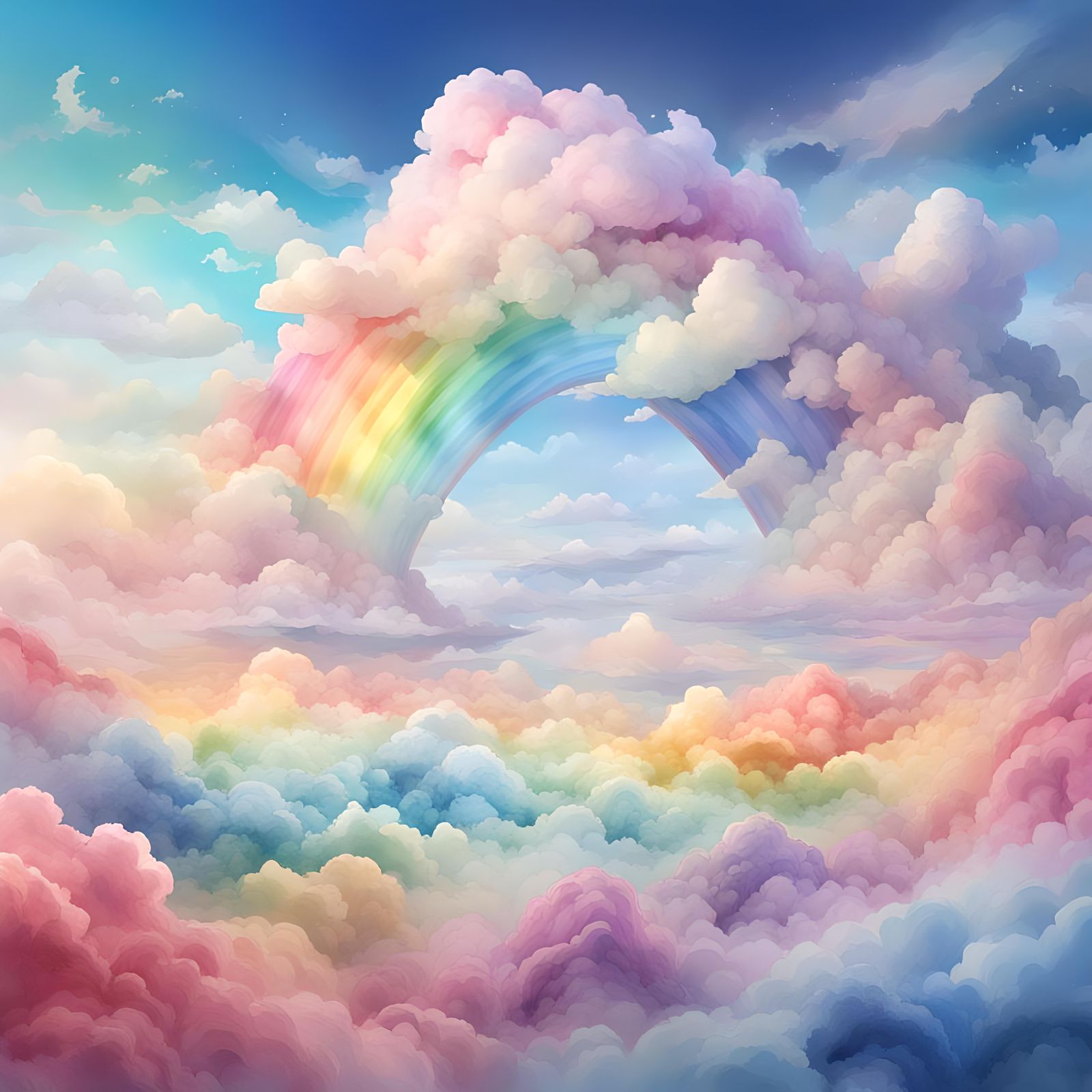 Rainbow Clouds Watercolor Painting: Fluidity of Gender