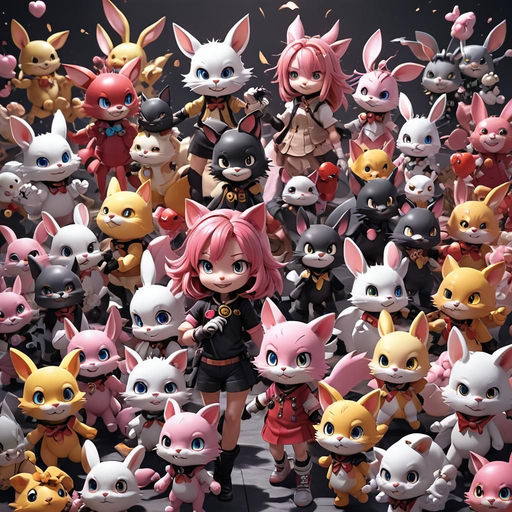 Anime Style 3D Art of Five Characters