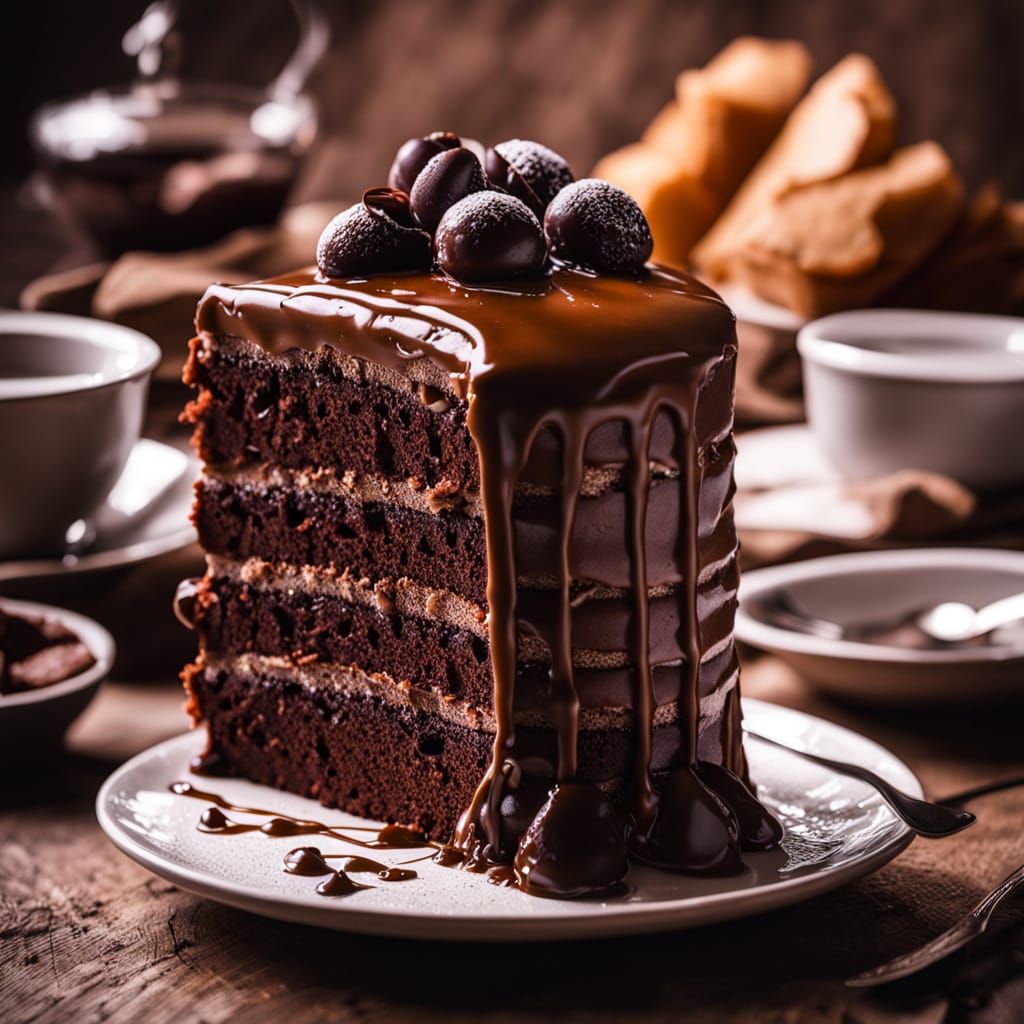 Rich Dutch Masters-Inspired Chocolate Cake Still Life