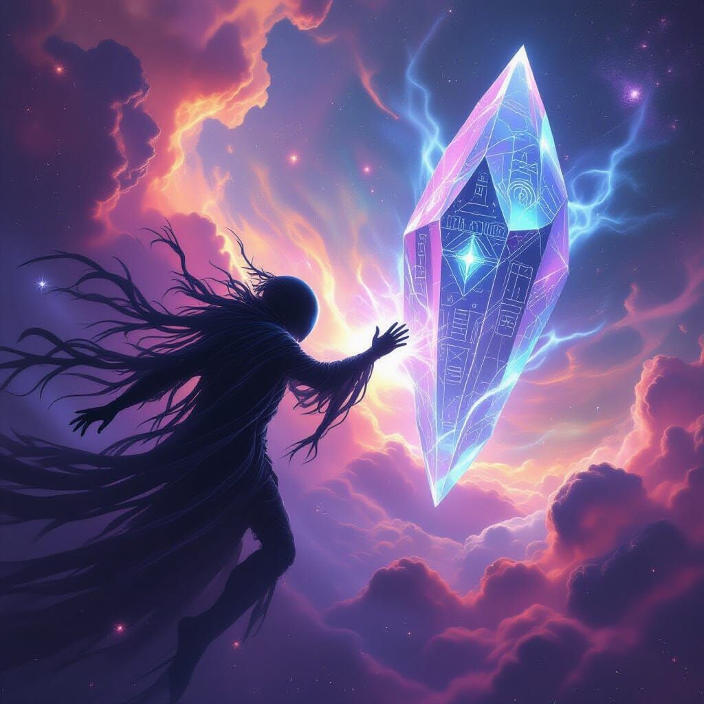 Dark Matter Creature in Nebula, Epic Space Art