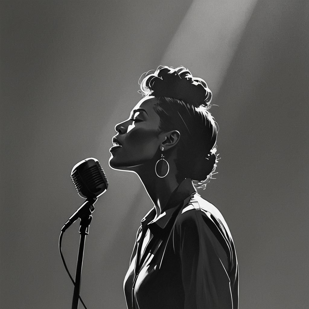 Monochromatic Singer Conceptual Art in Profile