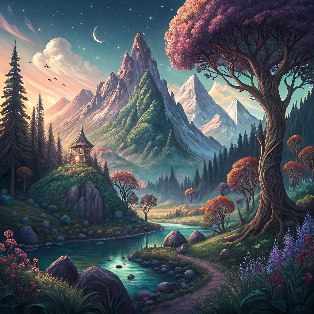 Doodle Style Fantasy Landscape: Matte Painting