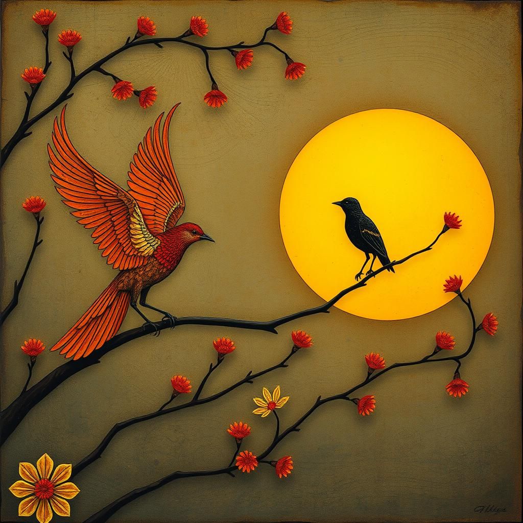 Birds at Sunrise: Art Nouveau and Expressionism