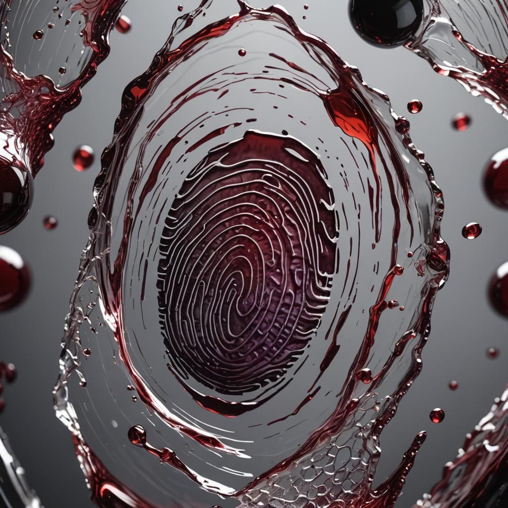 Macro Fingerprint on Red Wine Glass