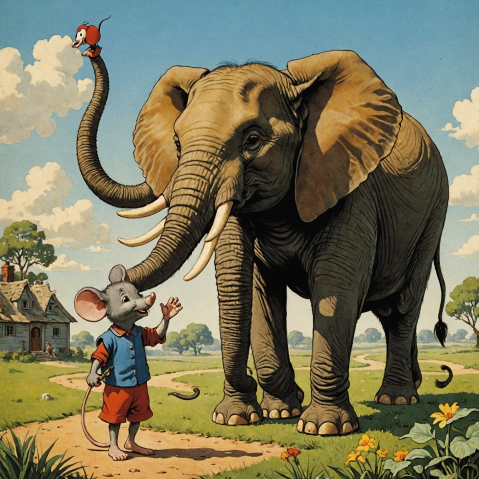 The Mouse and the Elephant Childhood Book Cover Art
