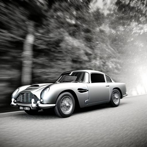 Aston Martin DB5 in Cinematic Photography Style
