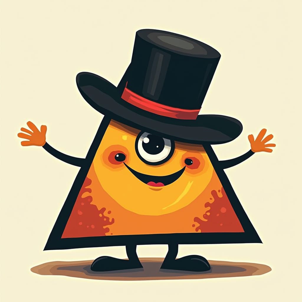 Geometric Triangle with Eye Hat in Picasso Style