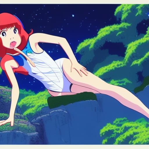 Lum from Urusei Yatsura in Anime Style