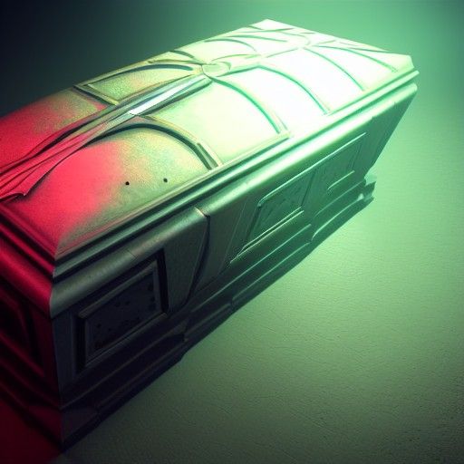 Crypt Vampire Coffin Concept Art in Baroque Style