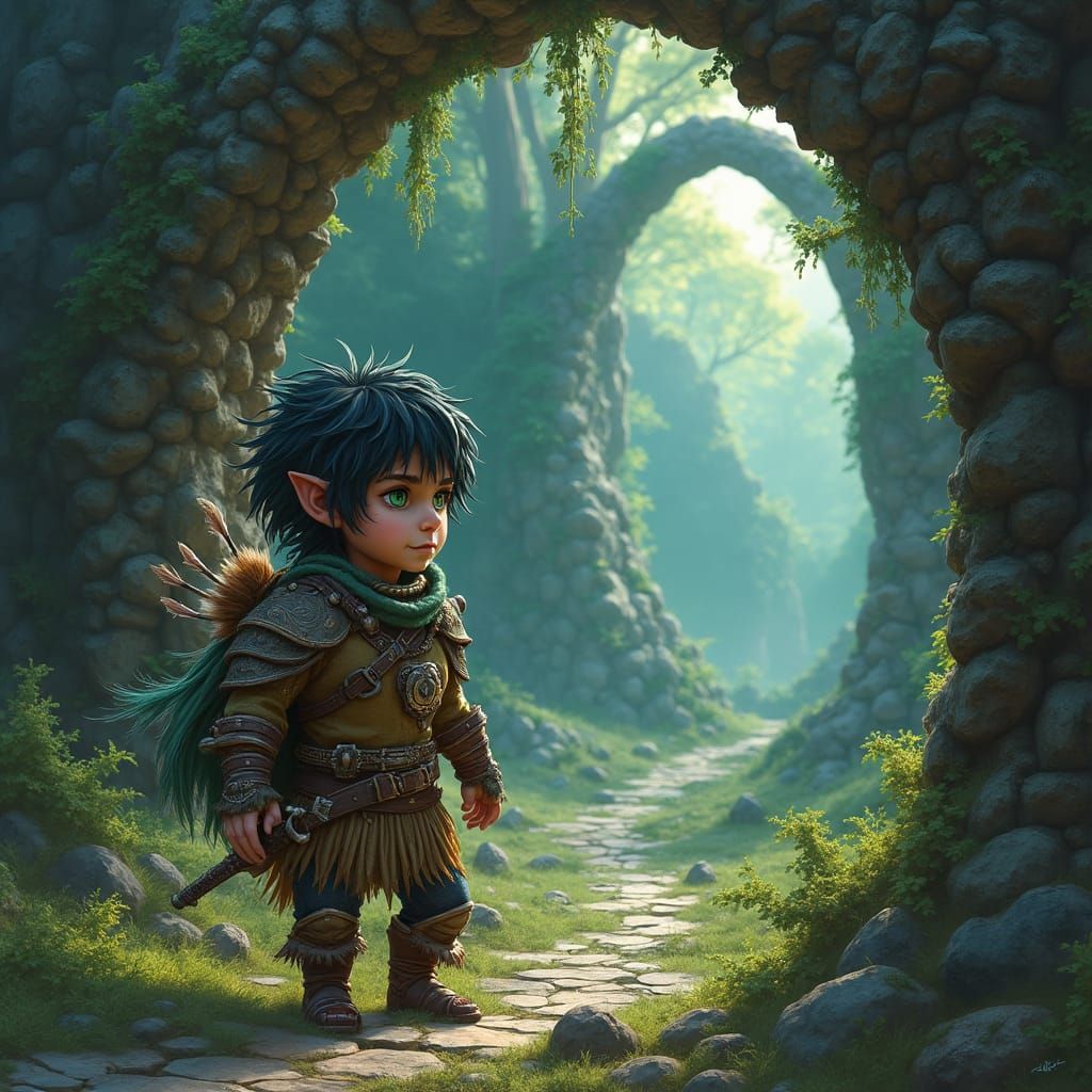 Gnome Artificer's Neolithic Journey: A Digital Matte Paintin...