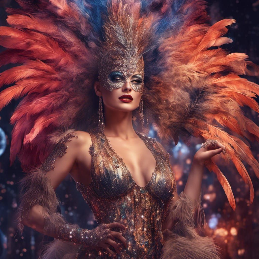 Sequined Cabaret Singer: Hyperrealistic Artstation Detail