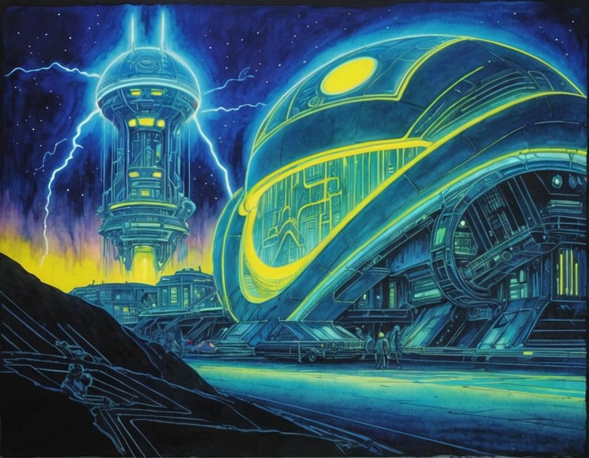 Neon Rodeo: Art Deco Mixed Media Creation