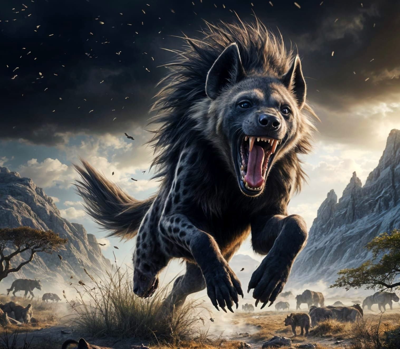 Realistic Portrait of a Hyena