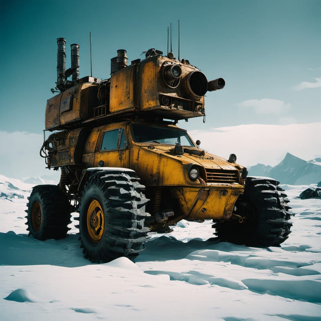 Warhammer 40k Orks Ride Steampunk Snowmobiles on Icy Alien P...