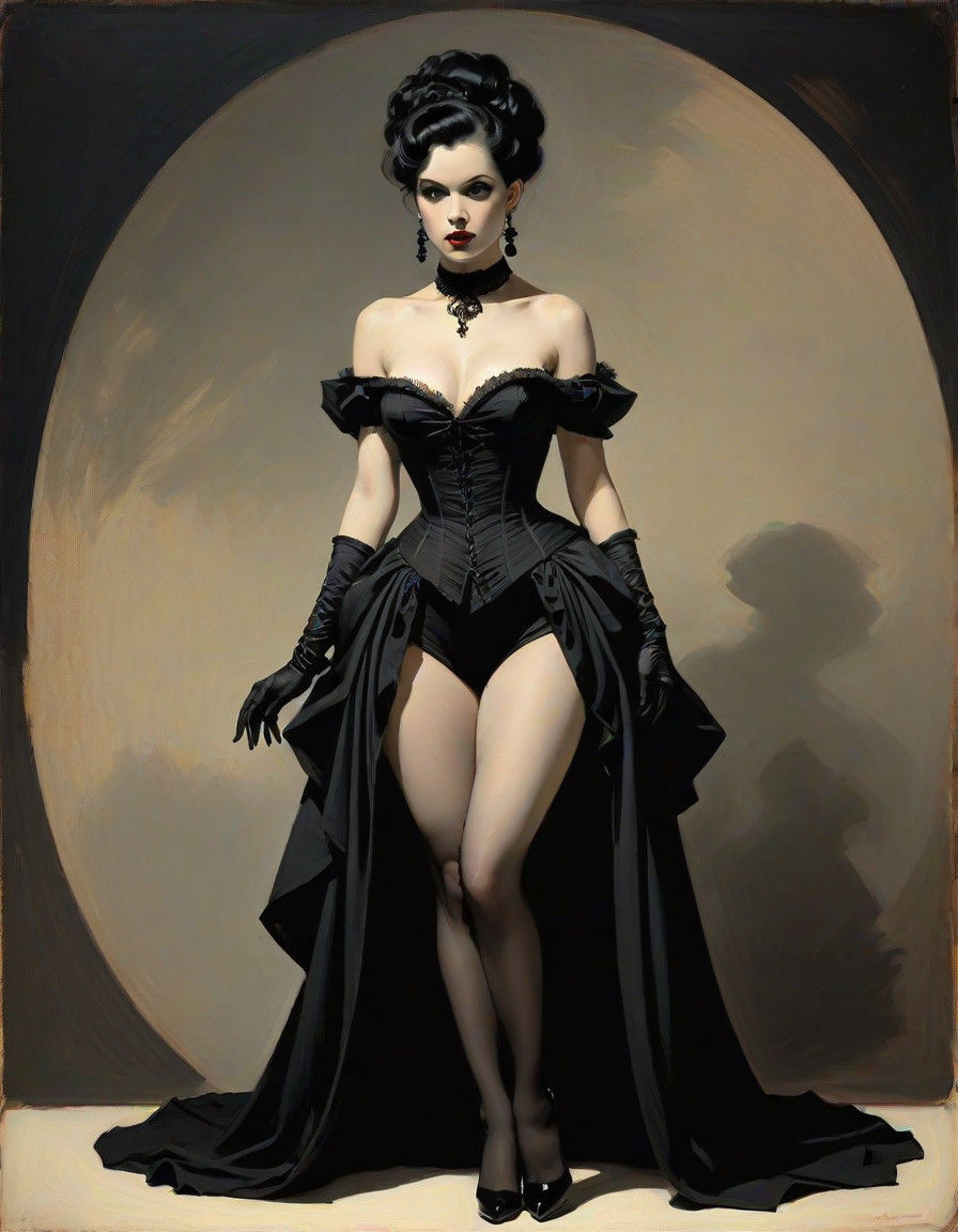 Fierce Gothic Pin-up in Dark Romantic Style