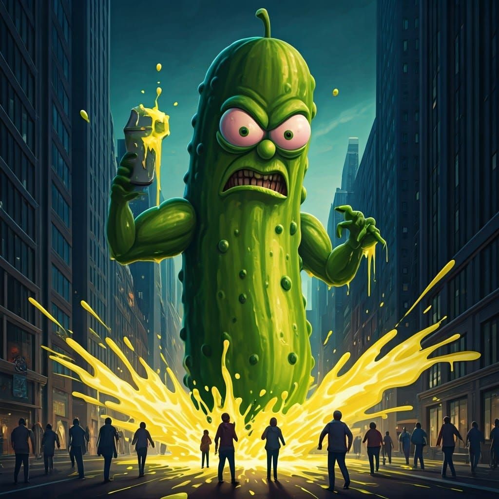 Giant Evil Pickle Terrorizes City