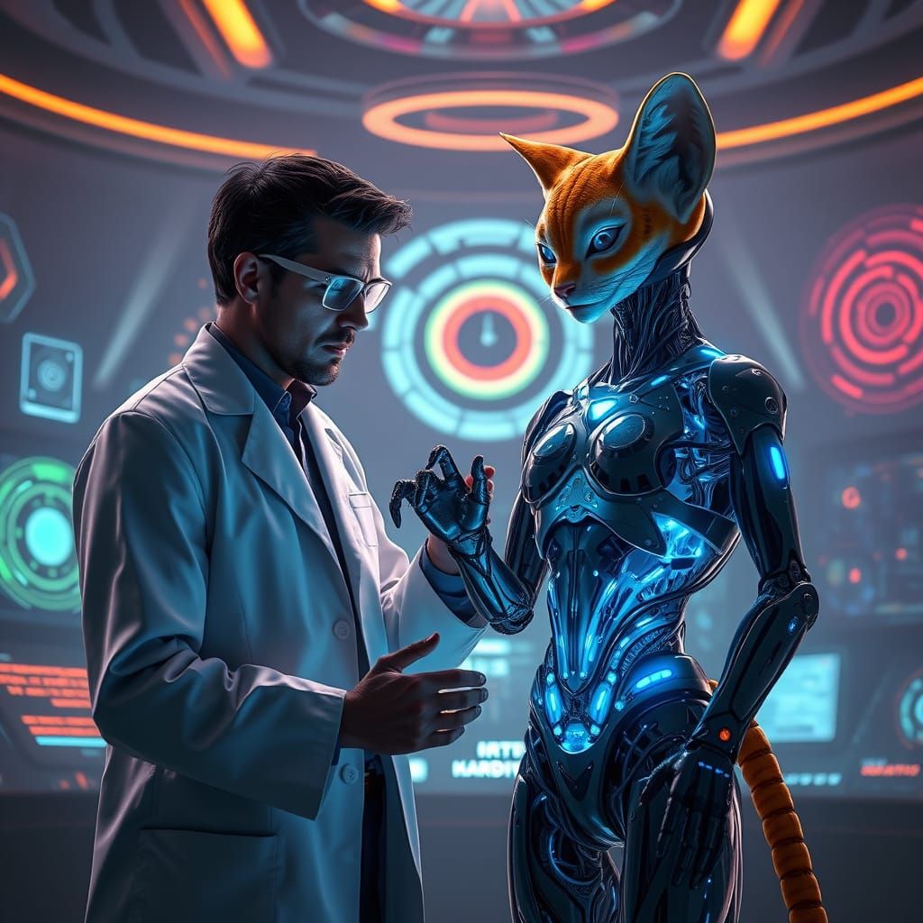 Human and Alien Scientists Construct Futuristic Android in H...