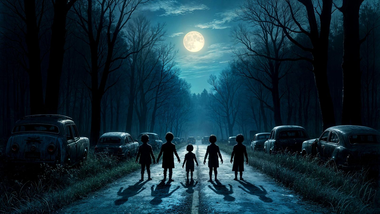 Haunting Road to the Trials Under Moonlit Darkness