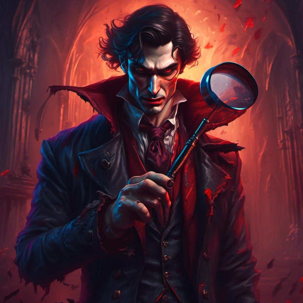 Vampire dressed as <lora:Male Vampires:1.0> Sherlock Holmes,...
