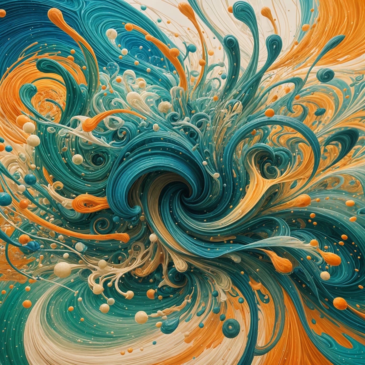 Abstract Motion in Blue, Green, and Orange