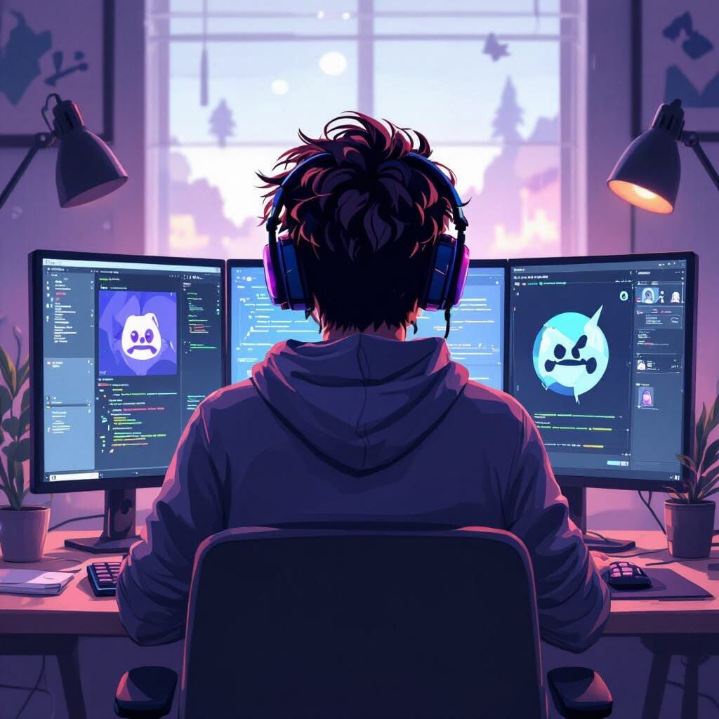 Discord User Portrait in Modern Digital Art Style