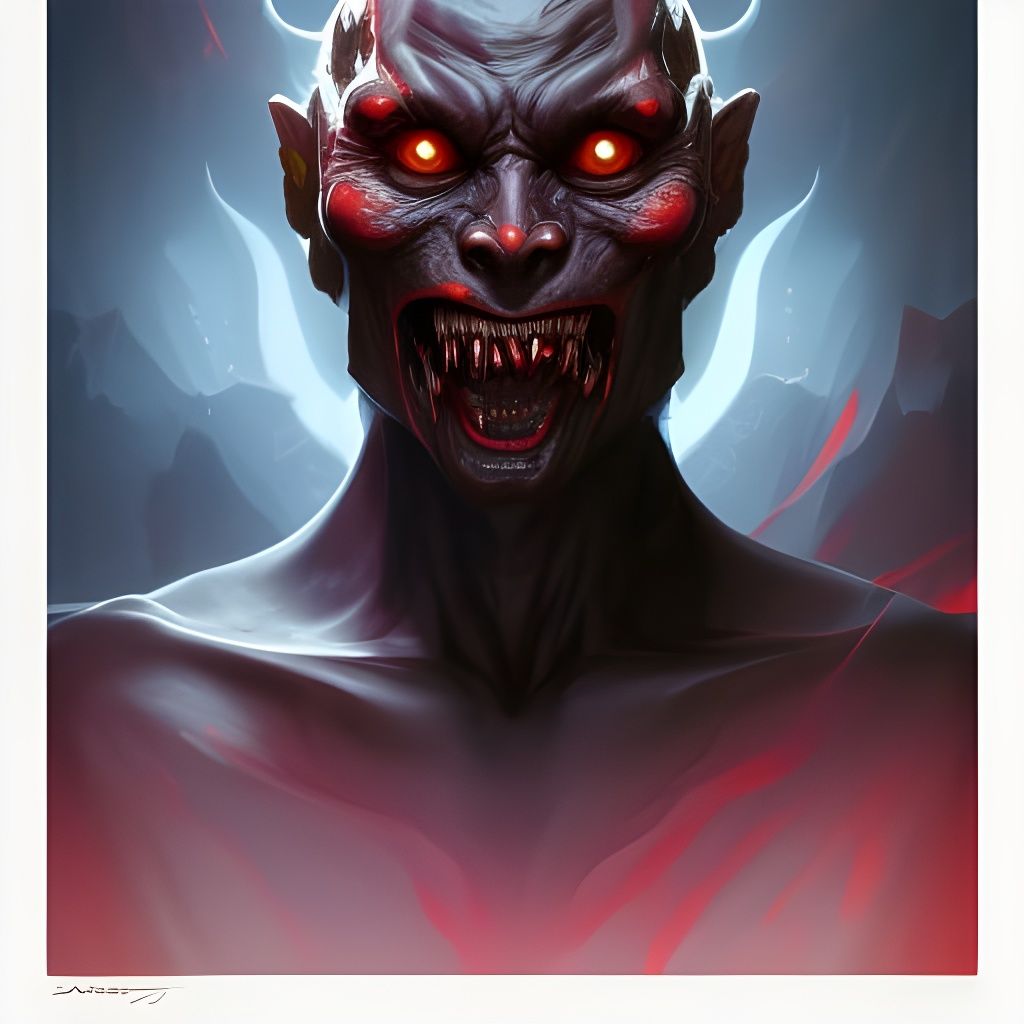 Eldritch Mars Demon Portrait in Digital Art Style