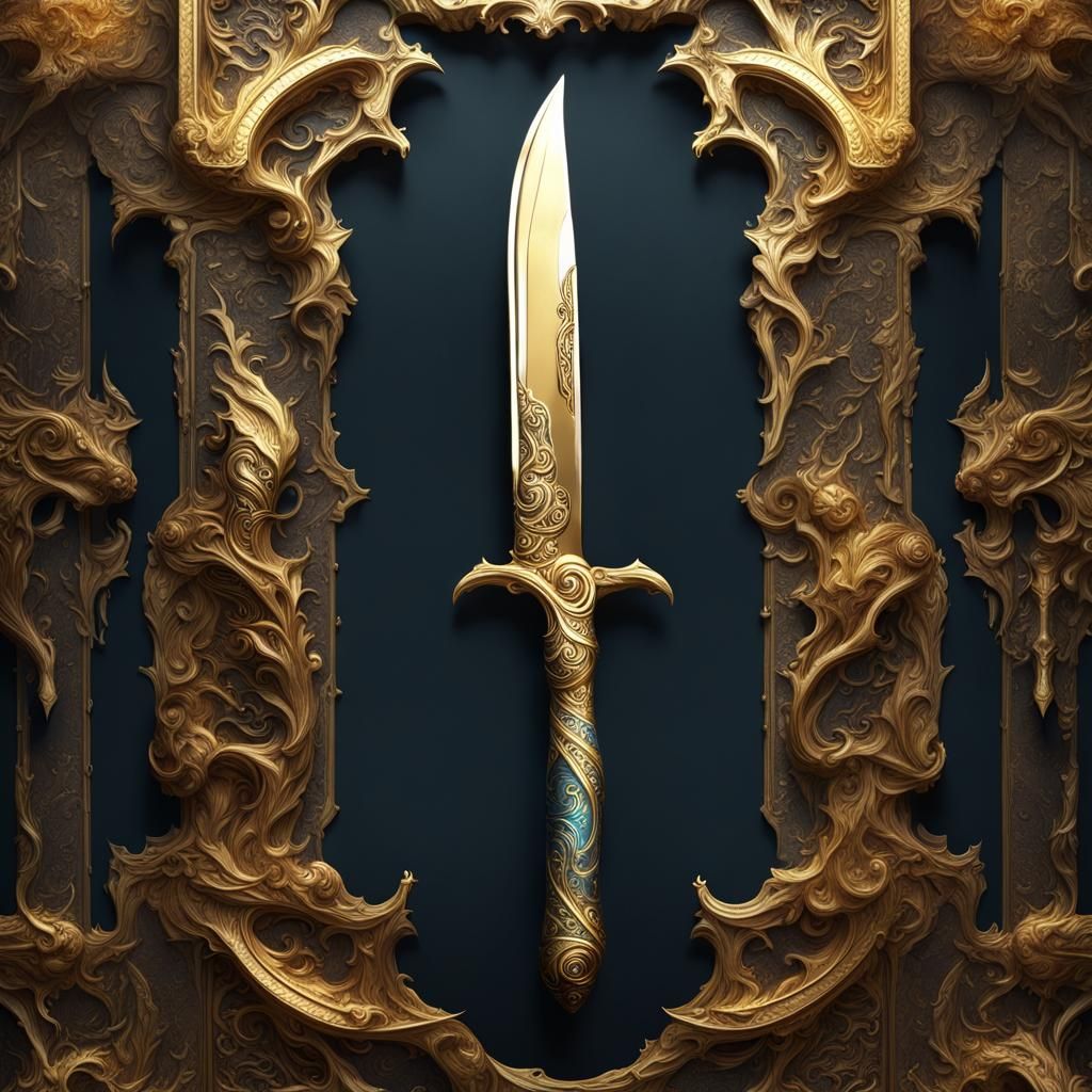 Golden Knife Detailed Matte Painting