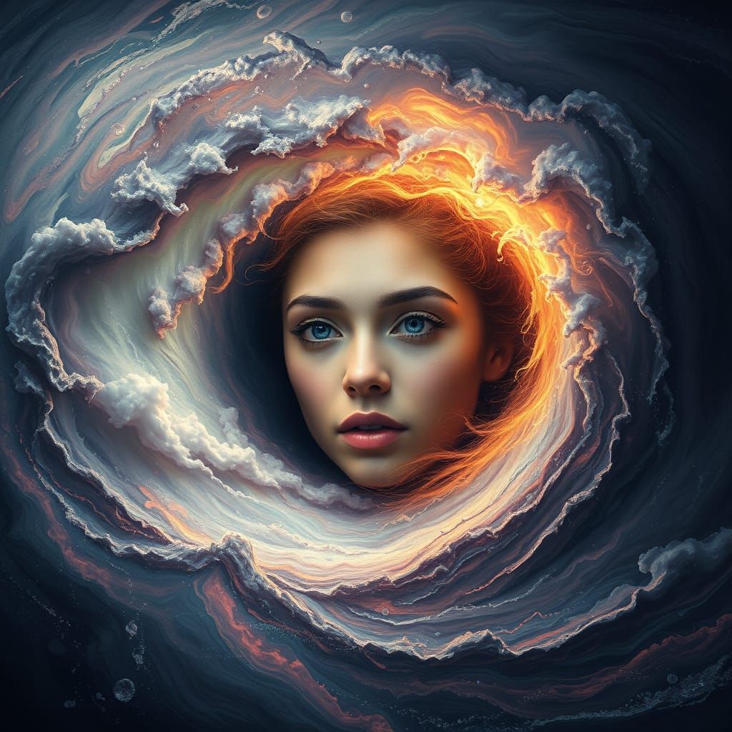 Feminine Cyclone in Ultra-Realism