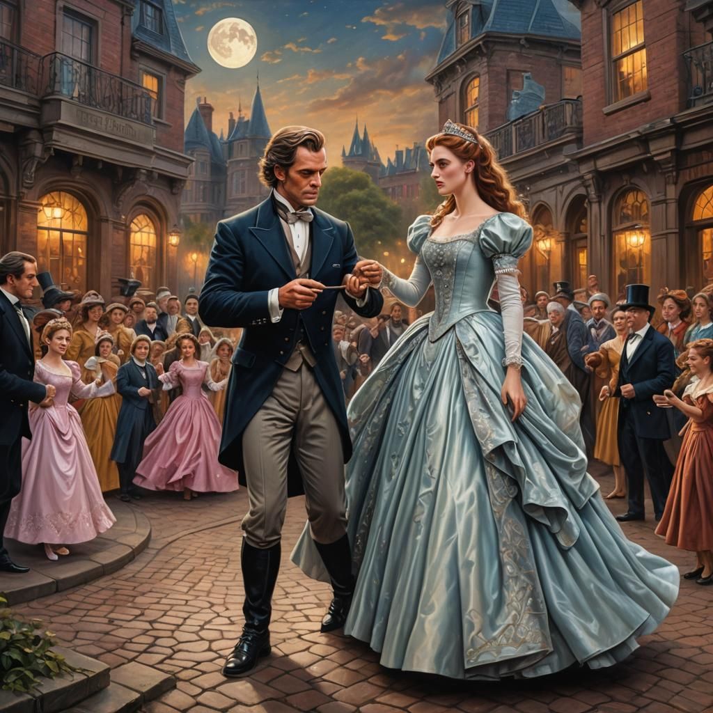 Victorian Couple in Realistic Colored Pencil Drawing