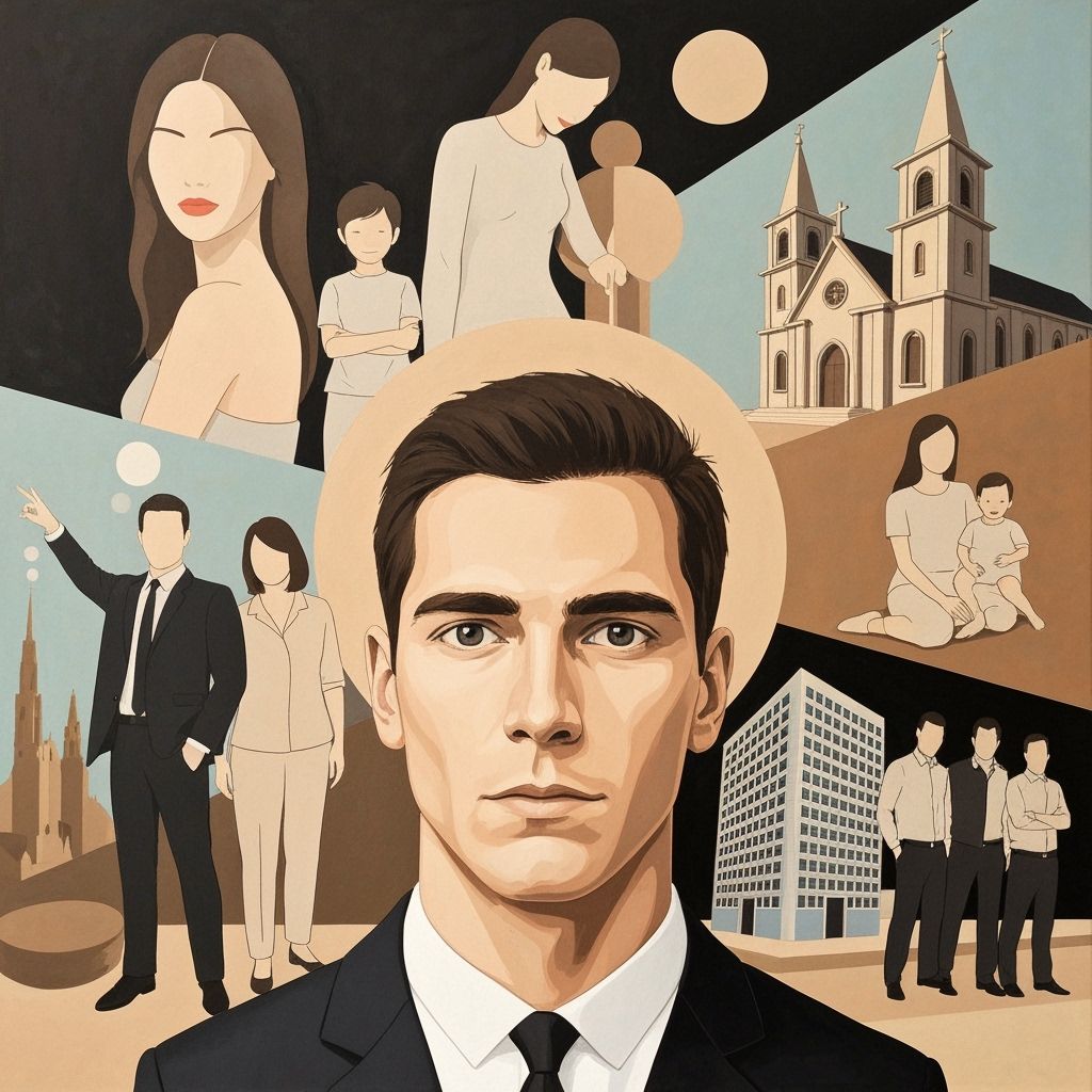 Abstract Surreal Face Amidst Life's Images