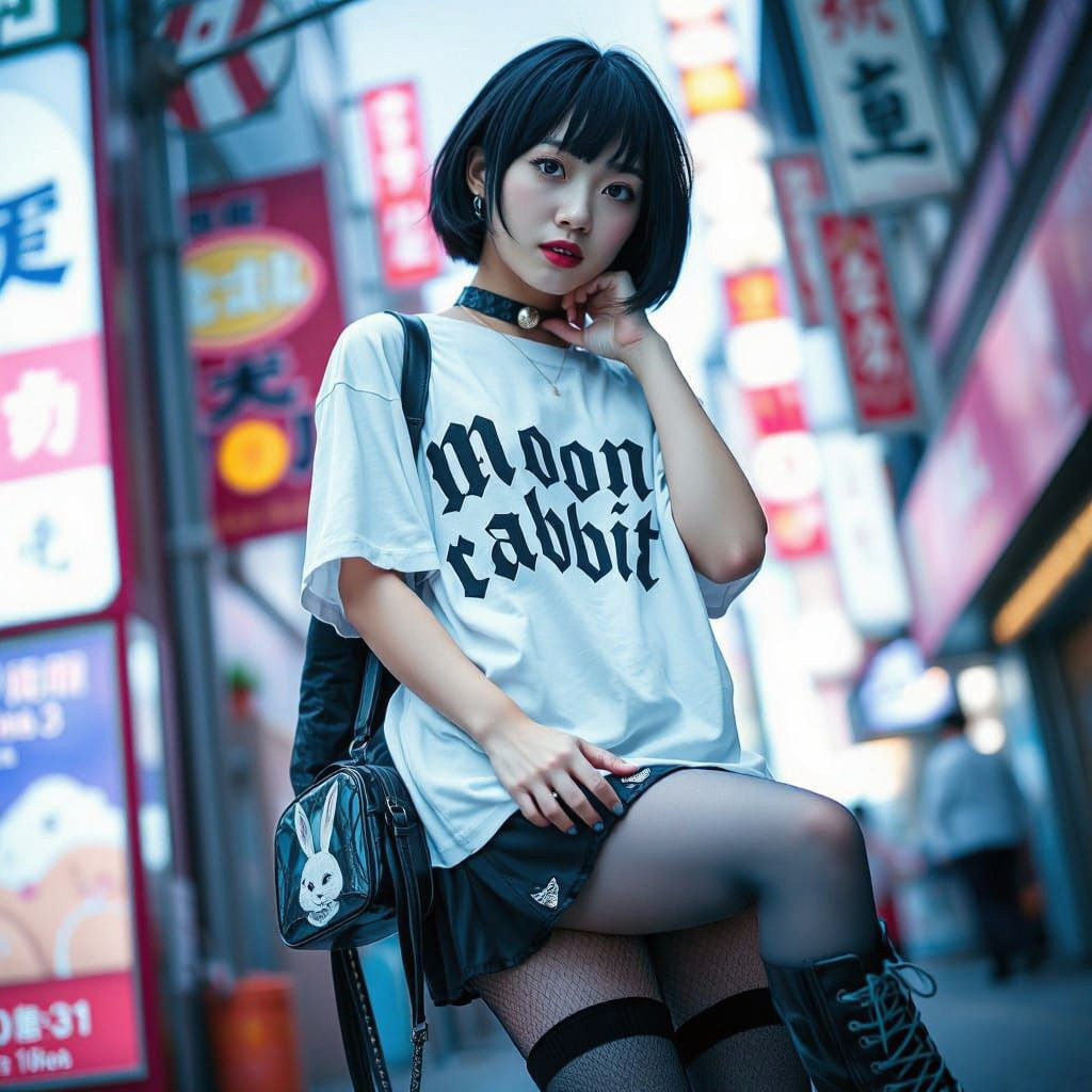 Gothic Thai Woman in Harajuku Fashion