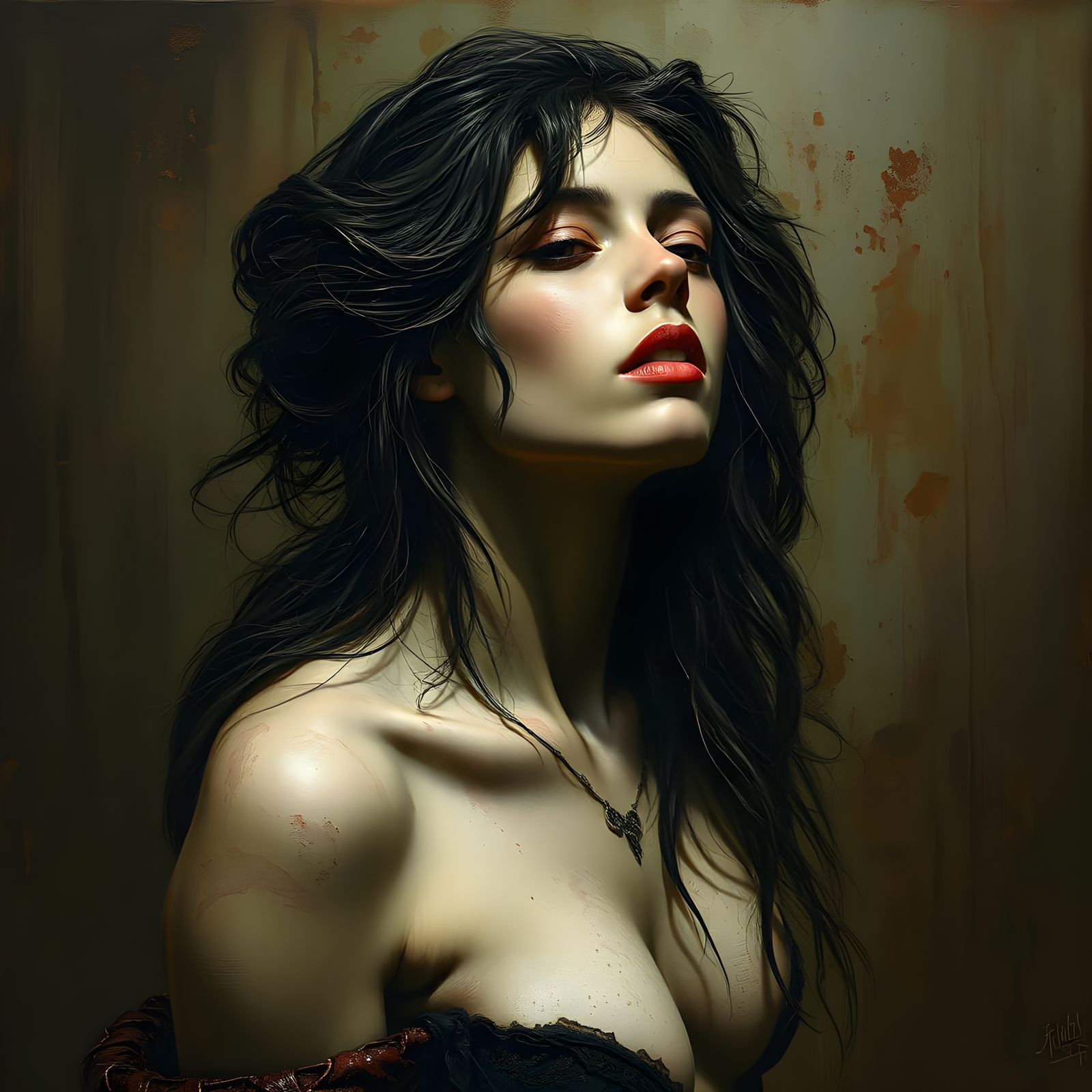 Sultry Female Form in Dark Fantasy Art