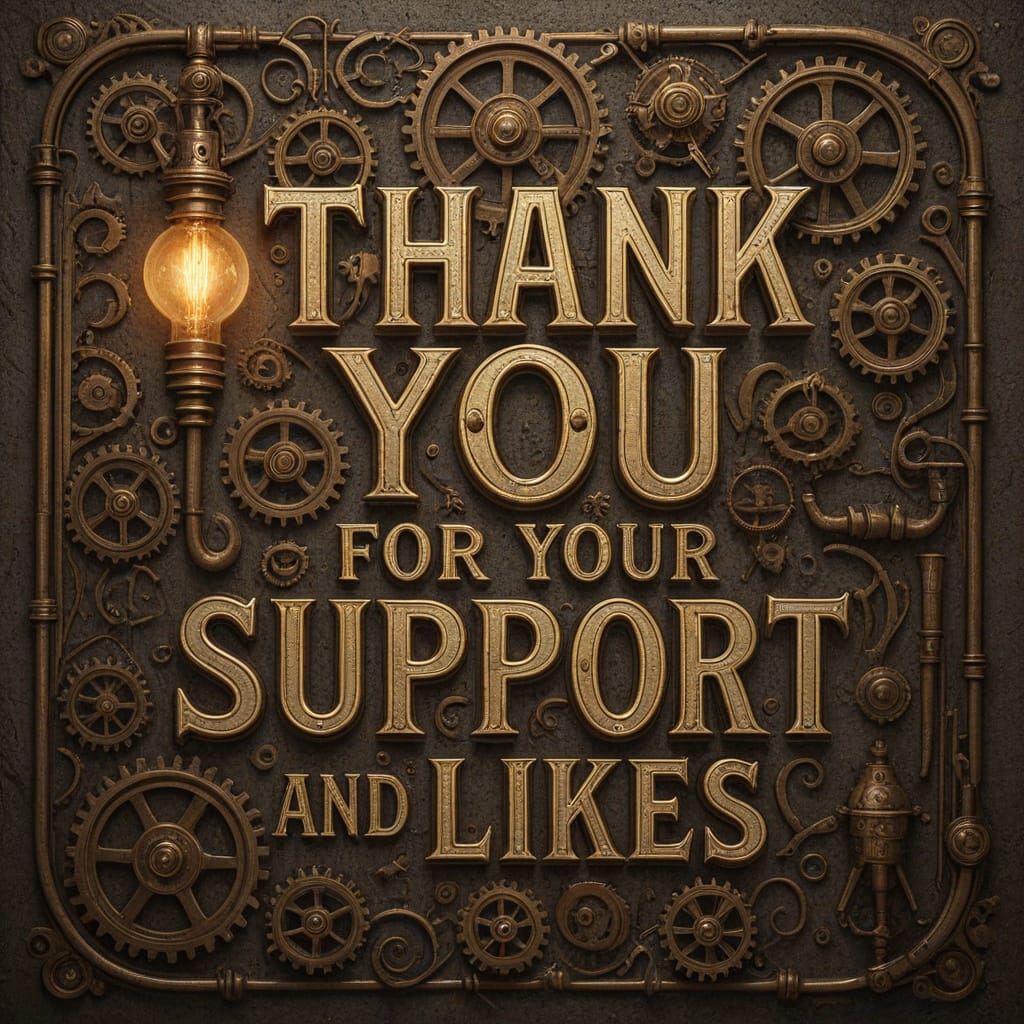 Steampunk Style Thank You Message