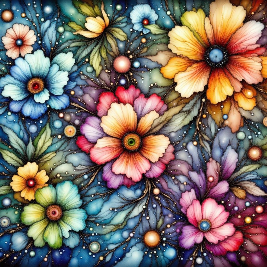 Mesmerizing Alcohol Ink Artwork Blending Artistic Techniques