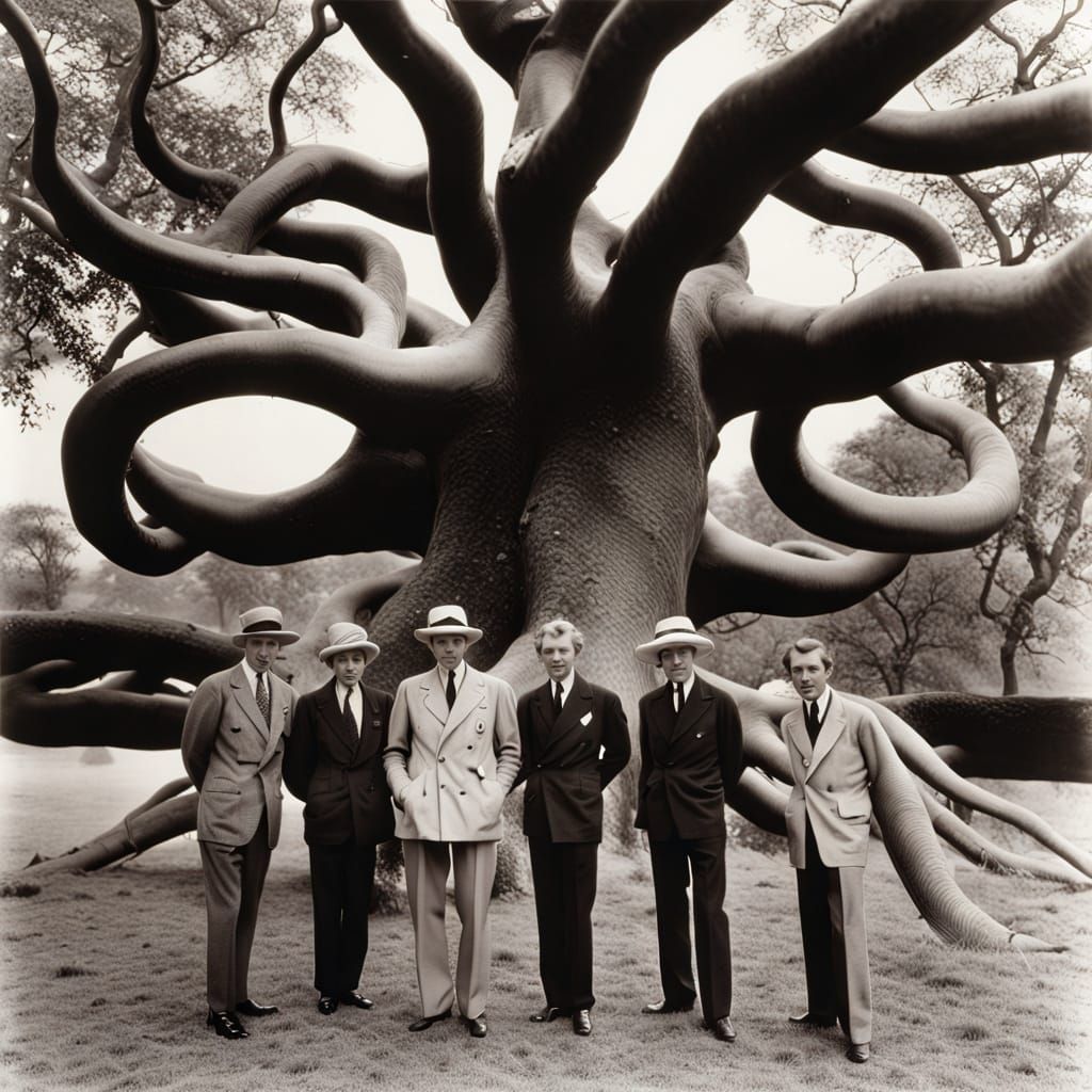 Surreal Curly Trees in a 1970s Aesthetic
