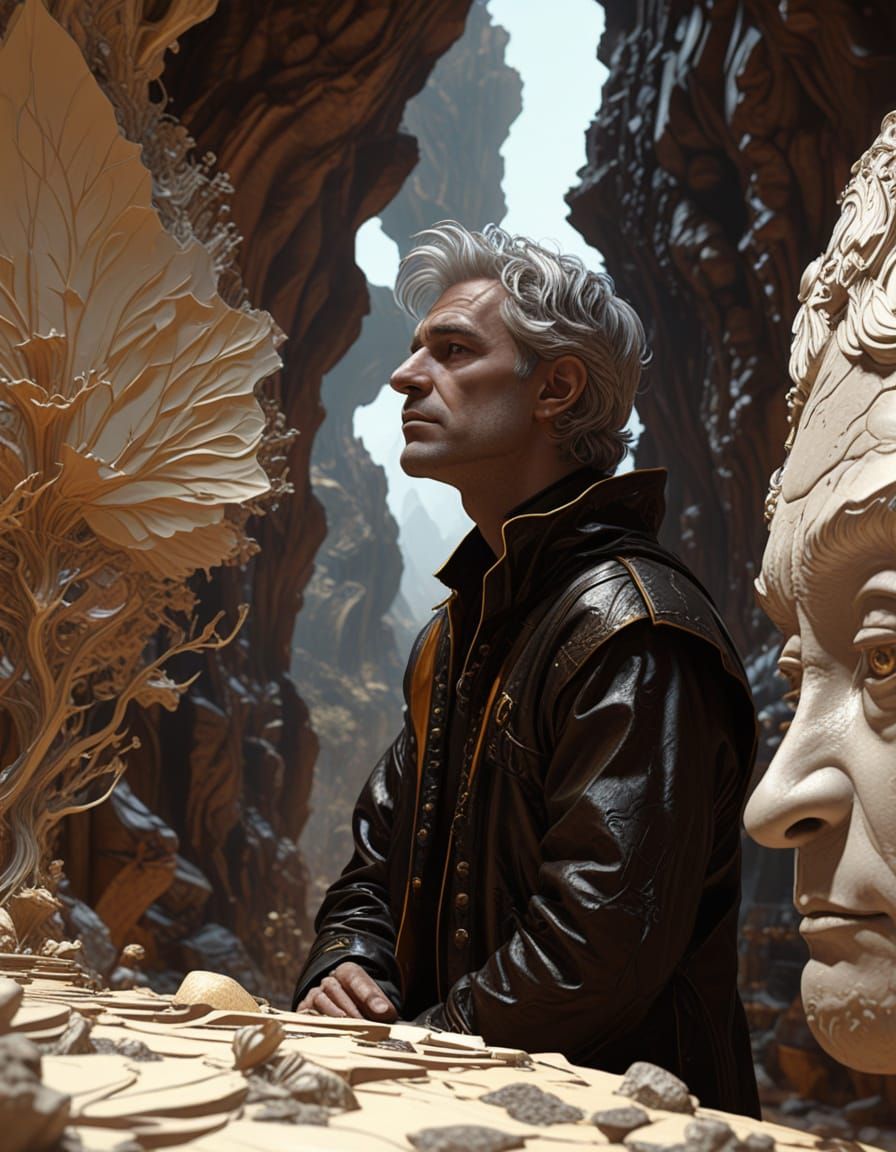 Listening Man in Gerald Brom Fantastical Style