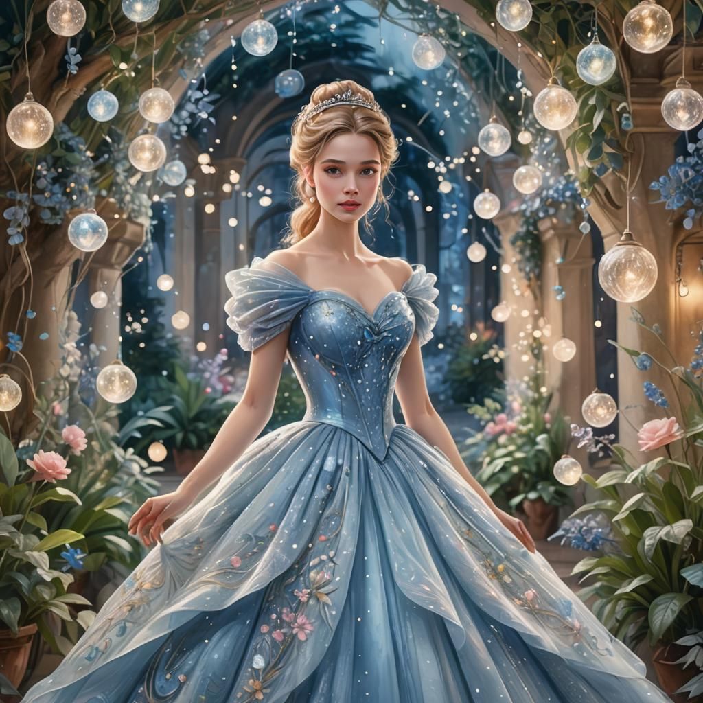 Ethereal Cinderella in Dreamlike Fairytale Setting