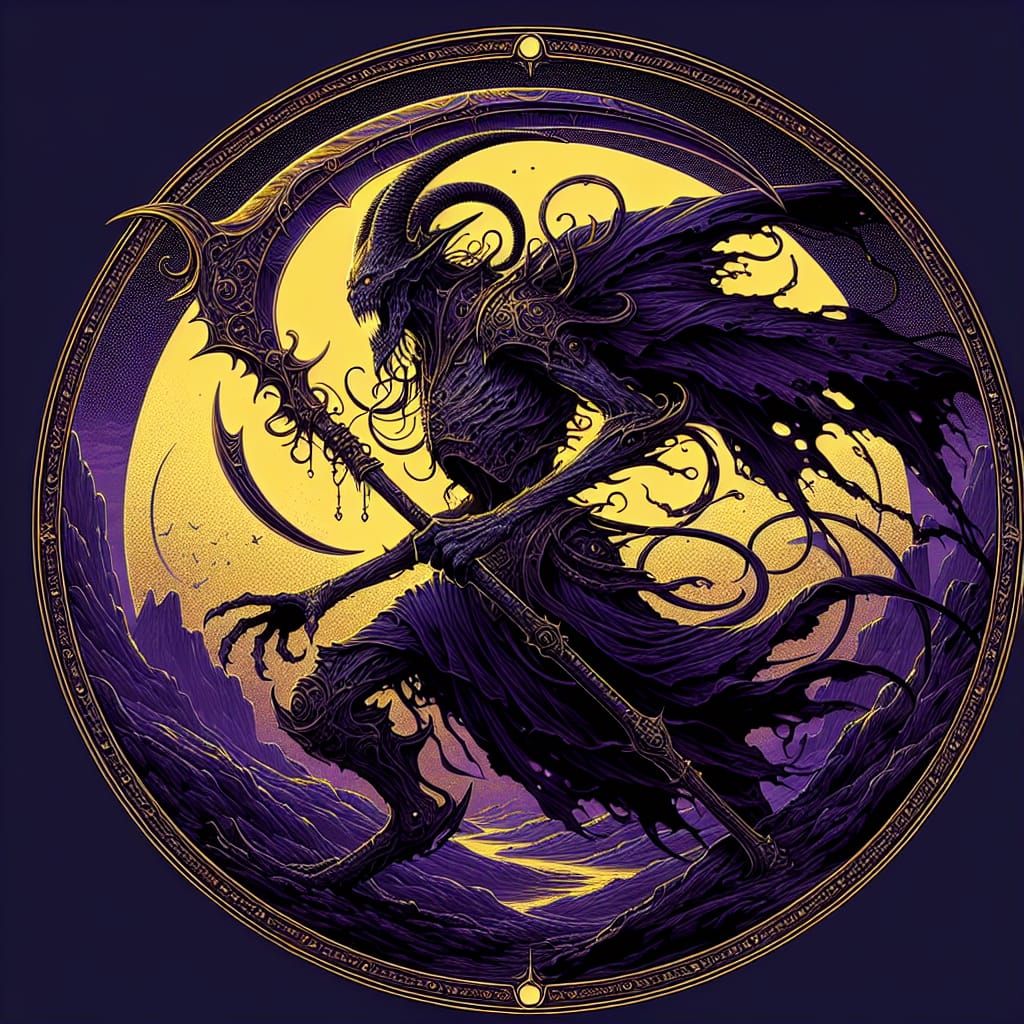 D&D Grung Wielding Glaive in Dark Fantasy Art